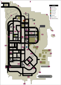 Карта скрытых (спрятанных) пакетов (hidden packages) в GTA Liberty City Stories на острове Portland