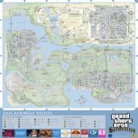 Карта магазинов, достопримечательностей в GTA San Andreas