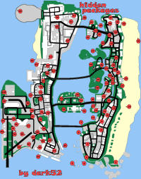Карта скрытых (секретных) пакетов GTA Vice City