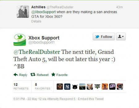 Служба поддержки Xbox: GTA 5 выйдет в этом году