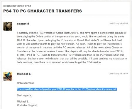 В GTA Online для PC можно будет импортировать консольных персонажей