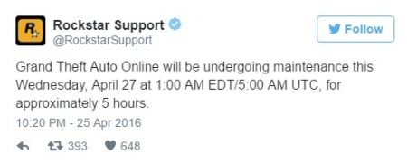 Серверы GTA Online отключат на пять часов