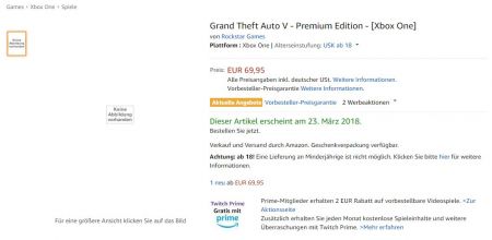 На Amazon Germany появилась информация о GTA V Premium Edtition