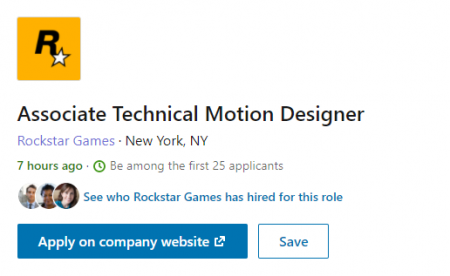 Rockstar Games ищет моушн-дизайнера для работы над трейлером нового проекта