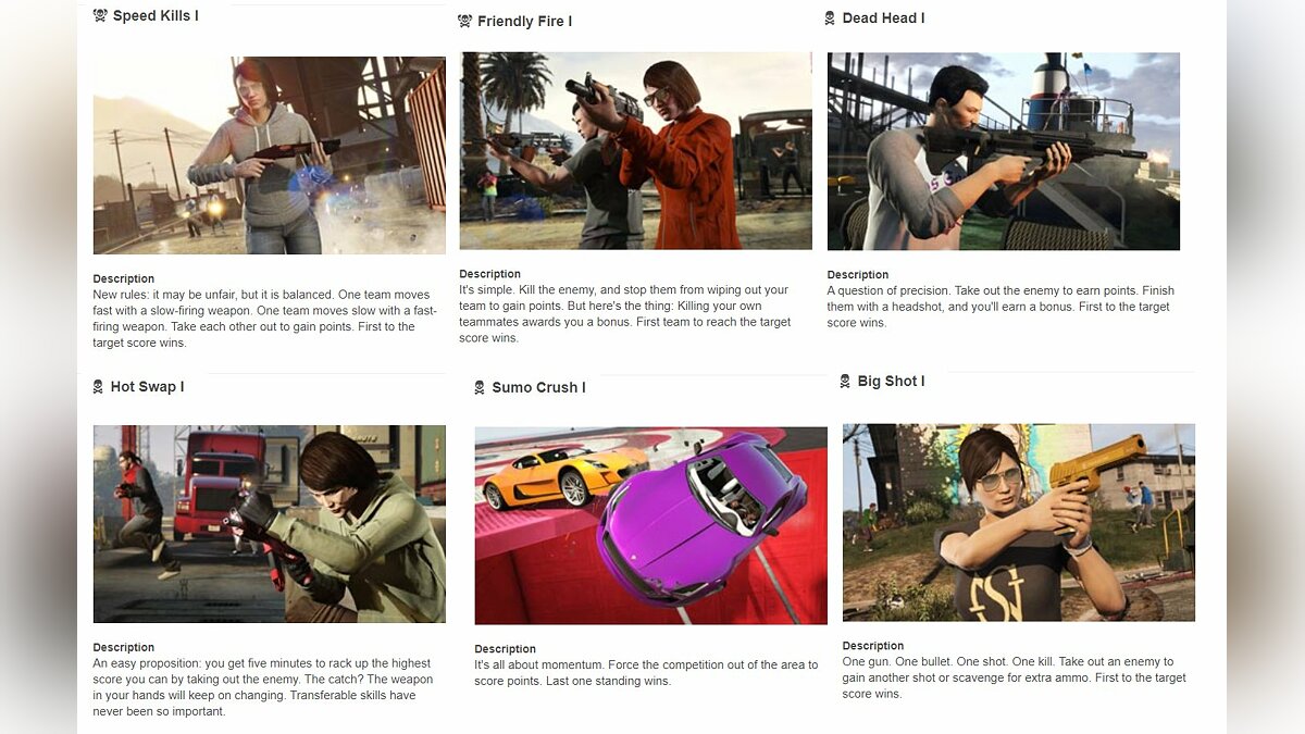 В GTA Online добавили шесть новых миссий Deathmatch