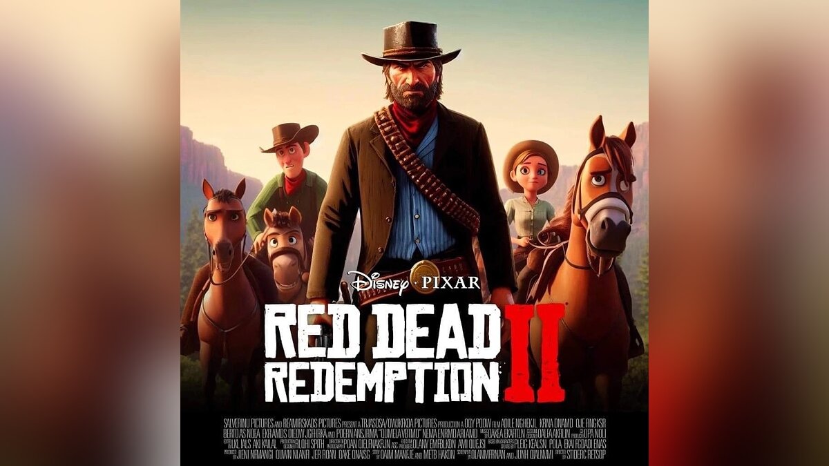 ИИ показал, что если бы Red Dead Redemption 2 была мультиком