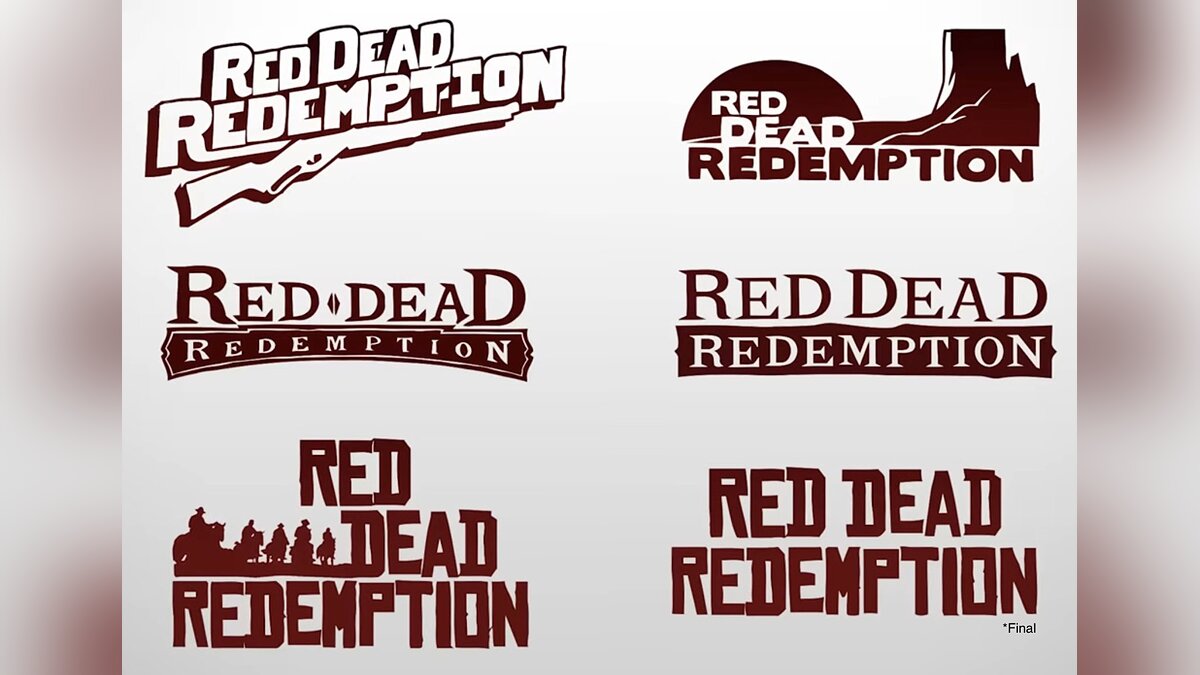 Показаны ранние версии логотипа Red Dead Redemption 2010 года